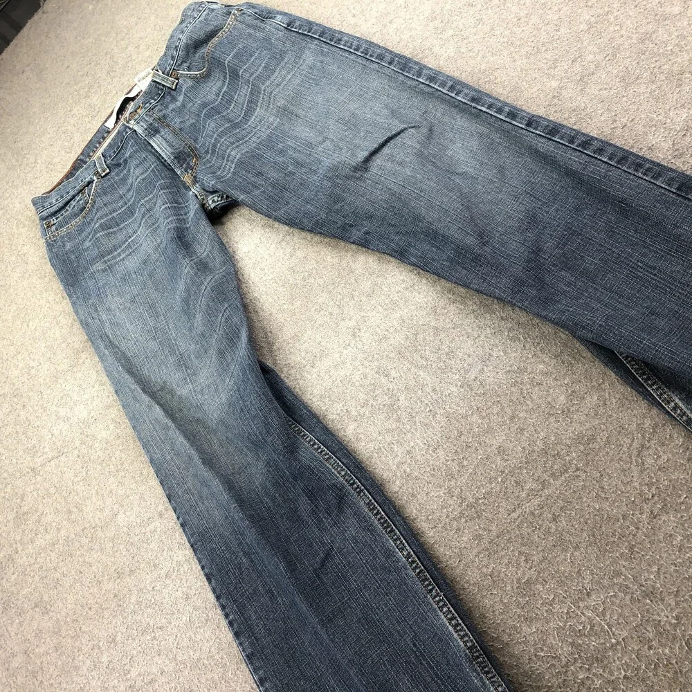 Levis 505 Jeans Mens 36x32 Blue Medium Wash Regular Straight Denim Pants Casual